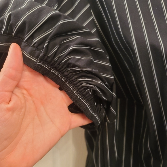 Lane Bryant Striped Ruffle-front Button-up Top - Picture 4 of 8